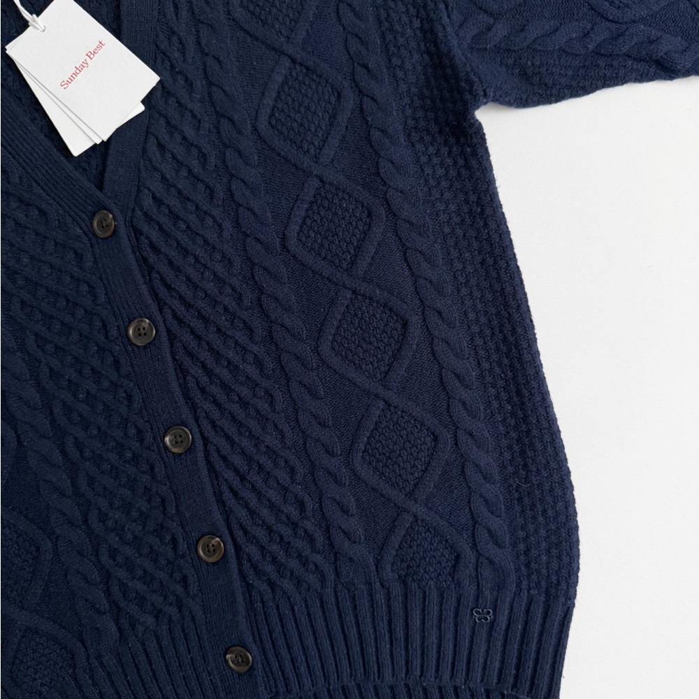 NWT Aritzia Sunday Best Peggy Cardigan in Admiral - Picture 5 of 8